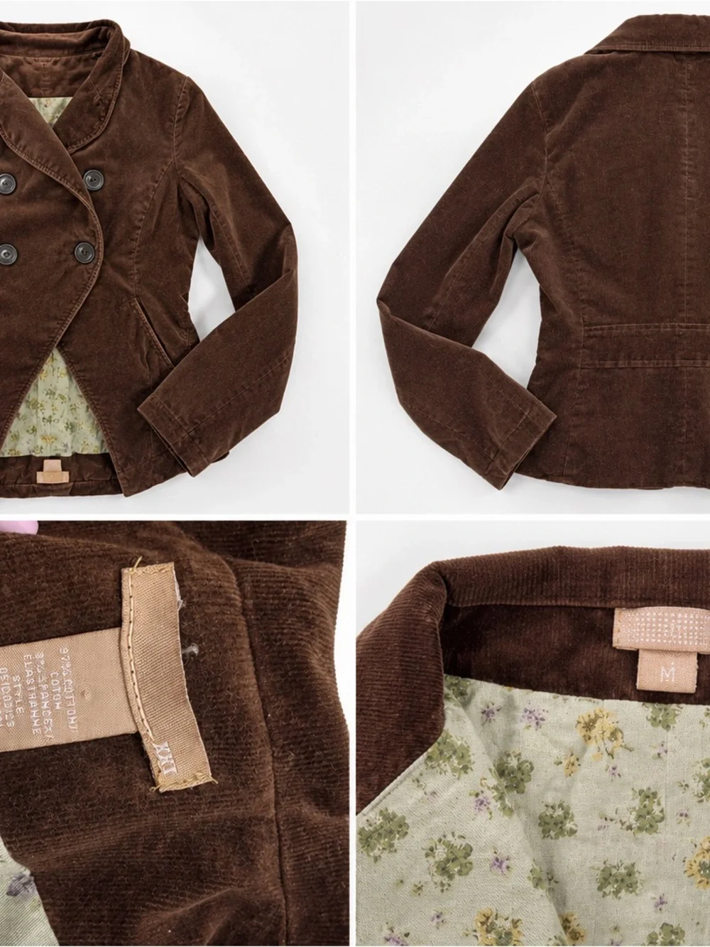woman’s Brown Corduroy Double-Breasted Jacket